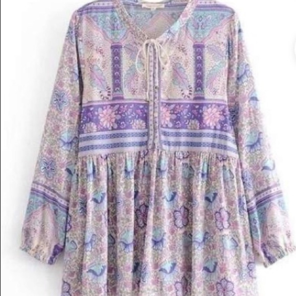 Top shop Boho‎ top turquoise, lavender and jade